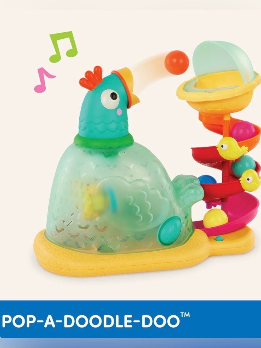 Battat Pop-A-Doodle-Doo Chicken Ball Popper Toy